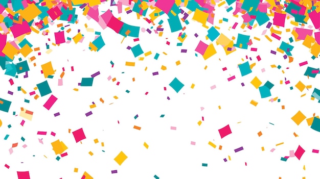 Vibrant confetti in white background