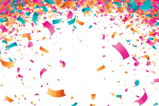 Vibrant confetti in white background