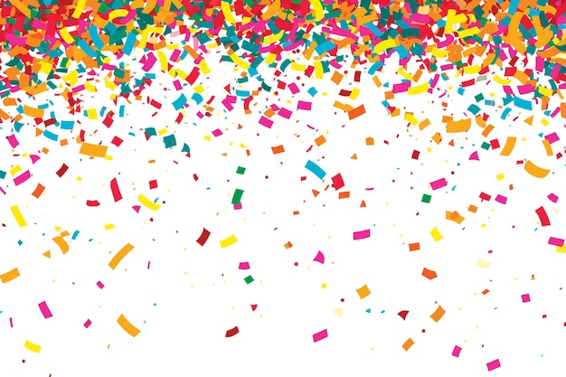 Vibrant confetti in white background