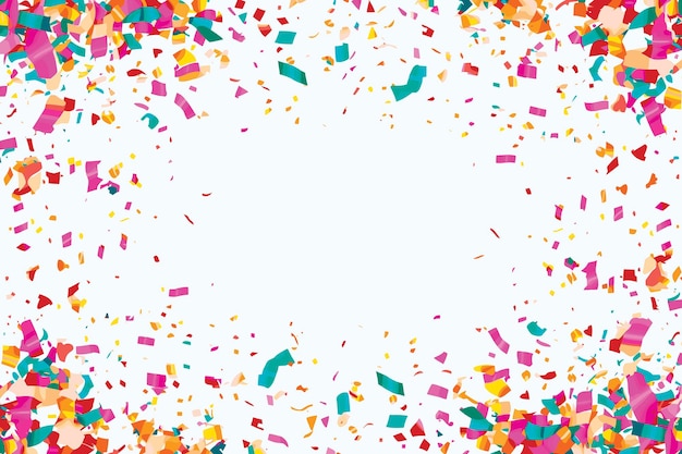 Vector vibrant confetti in white background