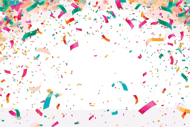 Vibrant confetti in white background