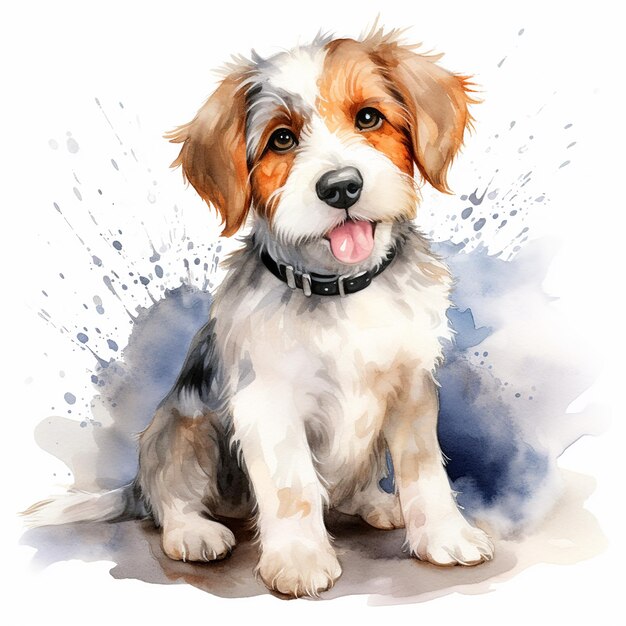 Вектор Яркий портрет собаки на белом фоне