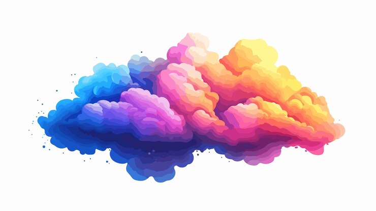 Vector vibrant dreamy cloudscape wide angle centered photography