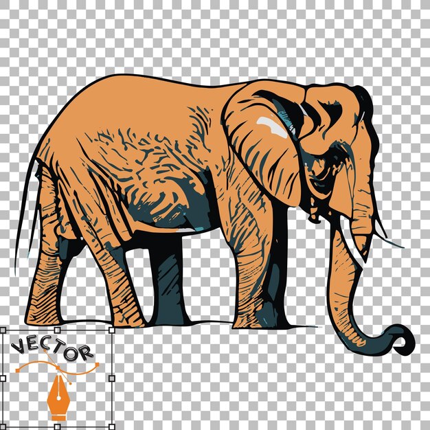 Vibrant Elephant Vector Art Colorful Wildlife Illustration