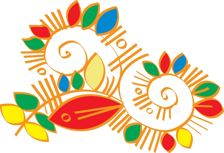 वेक्टर vibrant floral swirl design