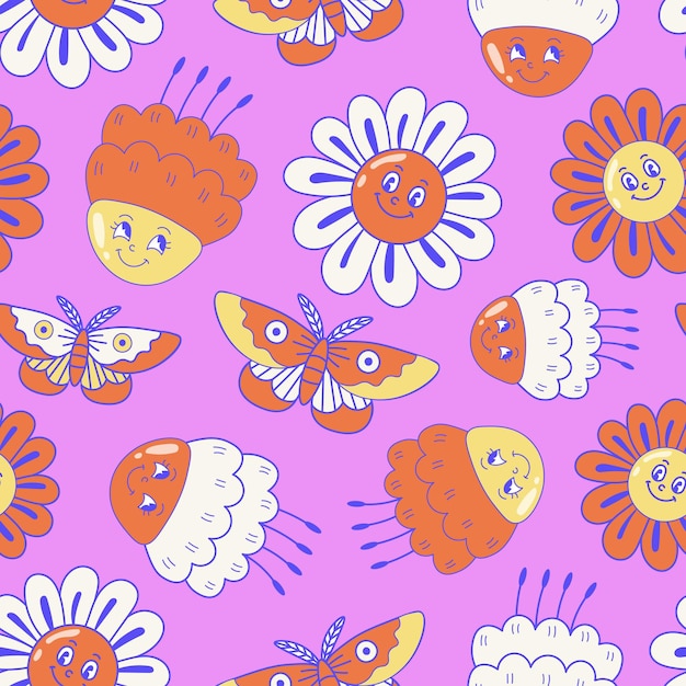 Vibrant Flowers Seamless Pattern