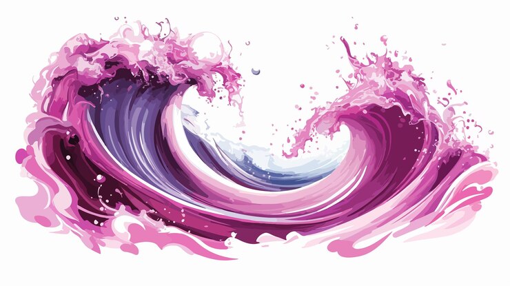 Vector vibrant fuchsia color abstract wave stripes stock illustration