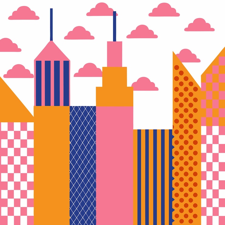 Vector vibrant geometric cube pattern vector art illustration for packaging design