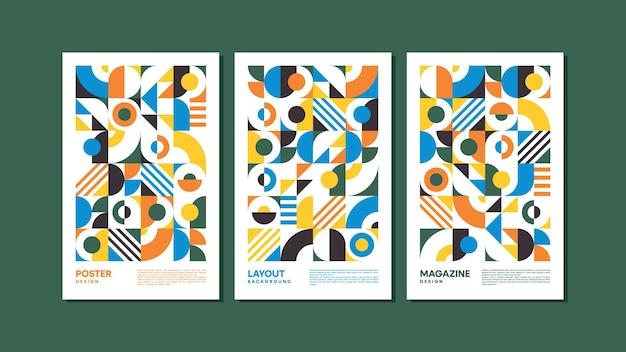 Vibrant Geometric Layouts in Fresh Colors Perfect for Pages Presentations and Posters