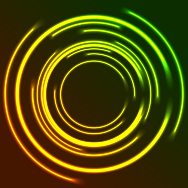 Vibrant glowing neon circles abstract background