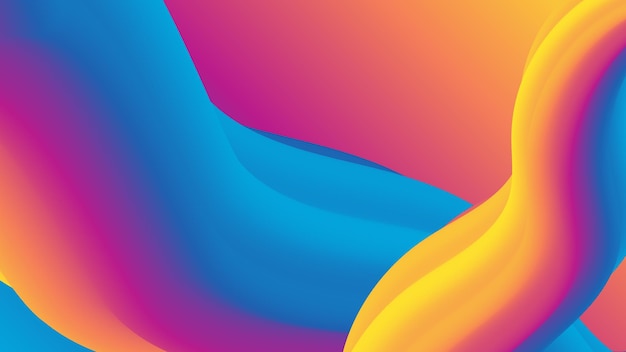 Vector vibrant gradient composition abstract liquid shapes banner design