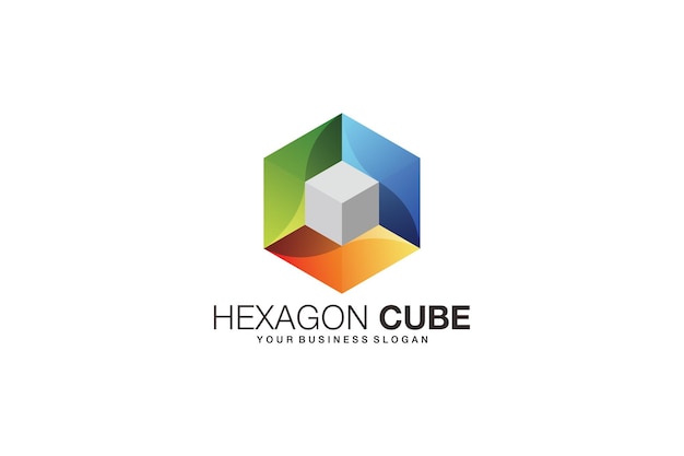 Vibrant Gradient Cube Logo for Dynamic Businesses - Vector Template Design