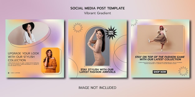 Vibrant Gradient Shopping Sale Social Media Instagram Template