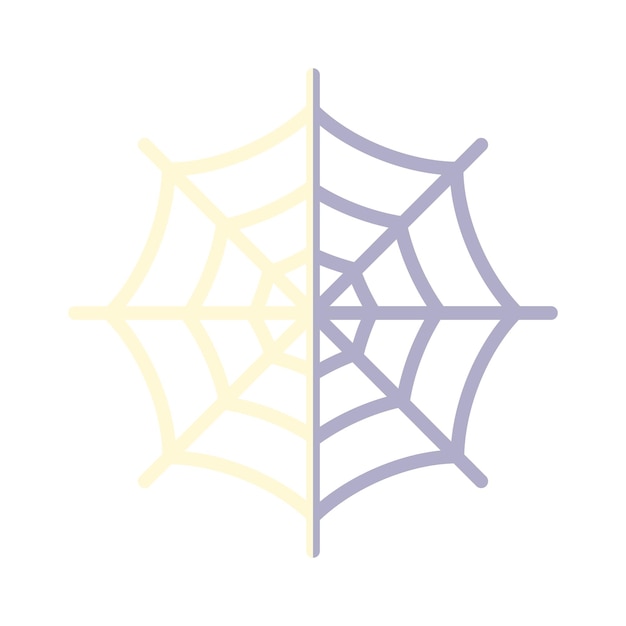 Vector vibrant illustration of spider web in modern flat style for halloween suitable for websites stores shops books postcard