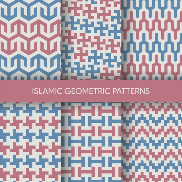 Vibrant islamic seamless patterns backgrounds collection