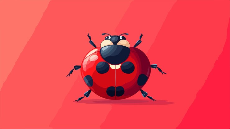 Vector vibrant ladybug vector on white background for wallpapers