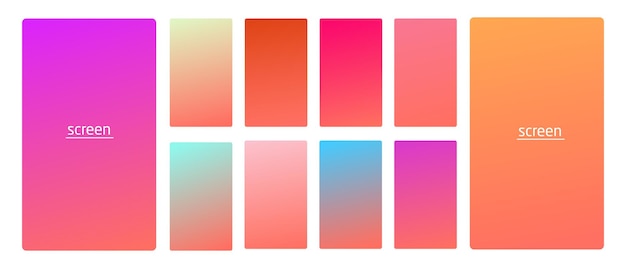 Vector vibrant and living smooth gradient soft colors coral palette for devices pcs and modern smartphone