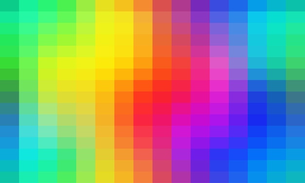 Vector vibrant mosaic pixelated blurred rainbow colours background