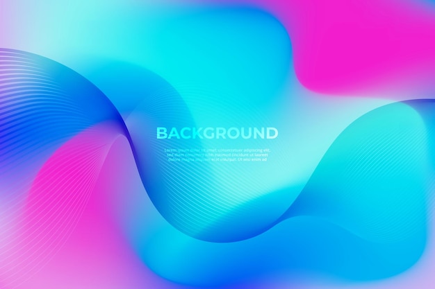 Vibrant neon gradient background with wavy lines