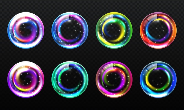 Vibrant neon round bubbles