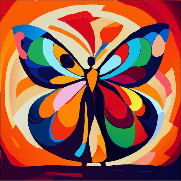 Vibrant Oil Paint Canvas Showcases the Butterfly Dance