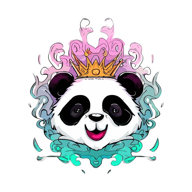 Vector vibrant panda's dynamic play