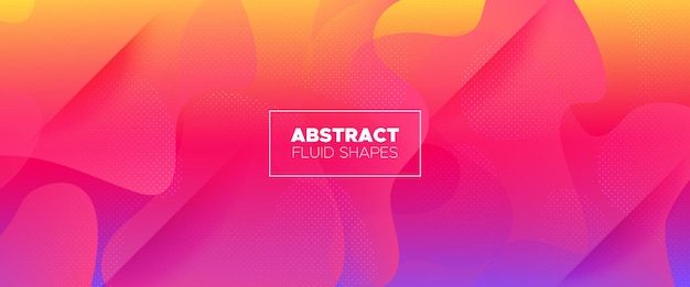 Vibrant poster with abstract fluid wave shapes