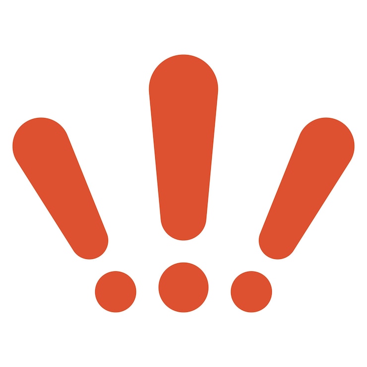 Vector vibrant red exclamation marks bold alert in simple design