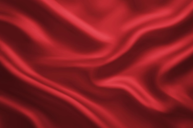 Vibrant red silk fabric with flowing smooth waves