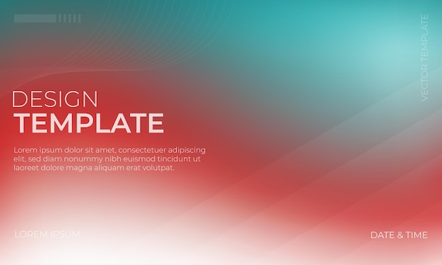 Vibrant Red White en Teal Gradient Grainy Texture Artwork in vectorformaat
