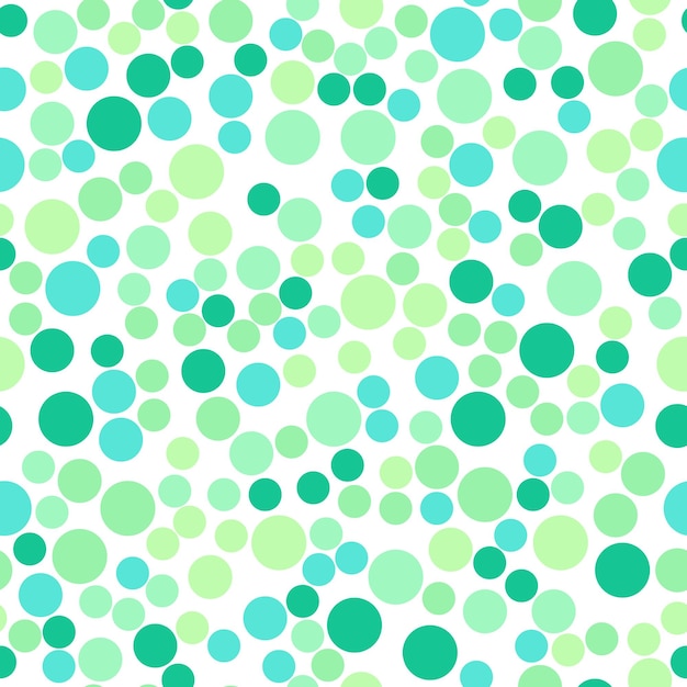 Vibrant seamless repeating pattern of light and dark green turquoise bubbles for printing on clothes