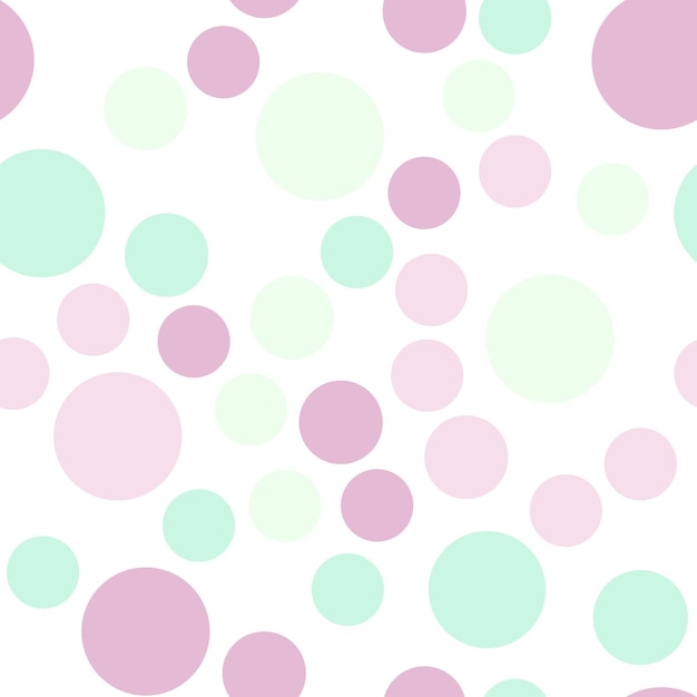 Vibrant seamless repeating pattern of pastel purple turquoise green bubbles for printing