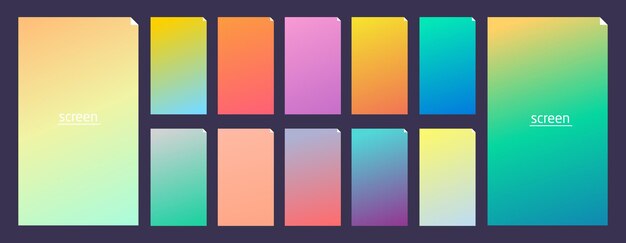 Vibrant and soft pastel gradient smooth color background set for devices pc and modern smartphone