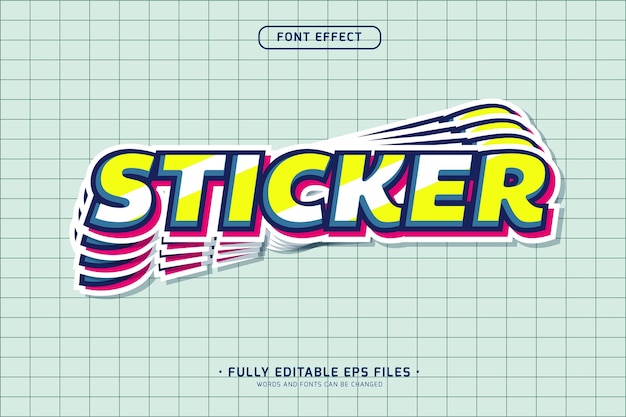 vibrant style sticker text effect