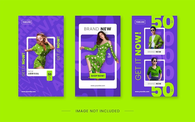 Vibrant Stylish Fashion Instagram Story Template Premium Vector