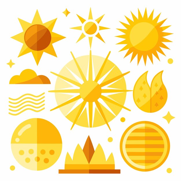 Vector vibrant sun and moon icons collection free vector graphics
