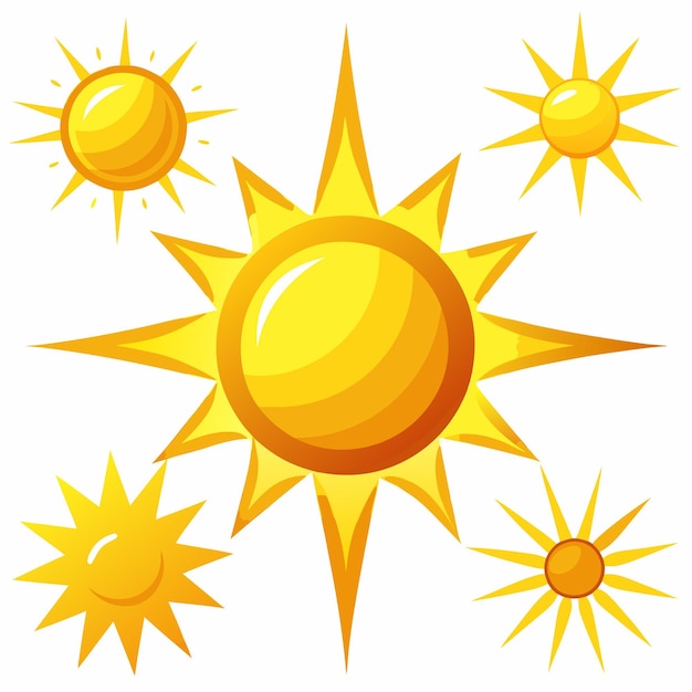 Vector vibrant sun and moon icons collection free vector graphics