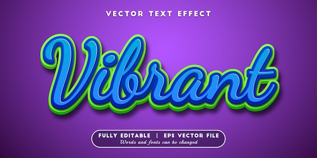 Vibrant Text Effect, Editable Text Style