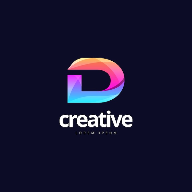 Vibrant Trendy Colorful Creative Letter D Logo