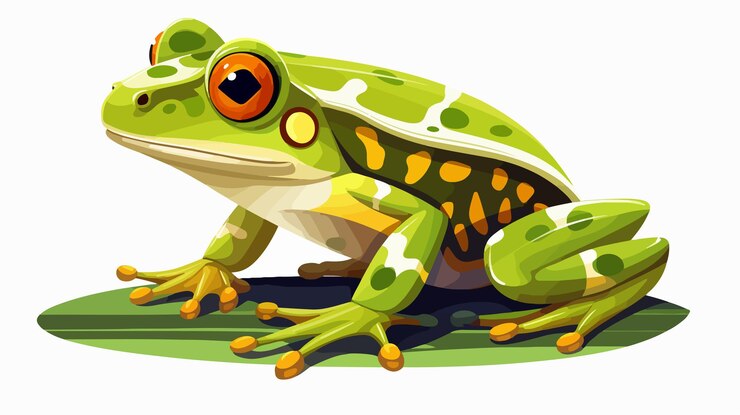 Vector vibrant tropical frog and exotic lizard wildlife concept