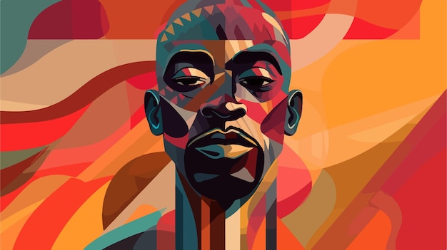 Vibrant vector representation of an African man