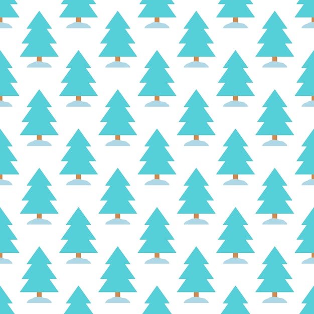 래퍼 엽서 현수막 월페이퍼에 대한 흰색 배경에 평평한 청록색 나무의 활기찬 벡터 원활한 패턴
