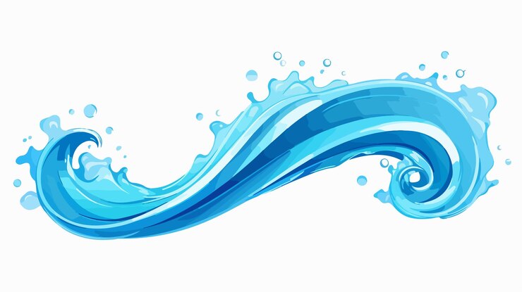 Vector vibrant water splash with droplets and waves