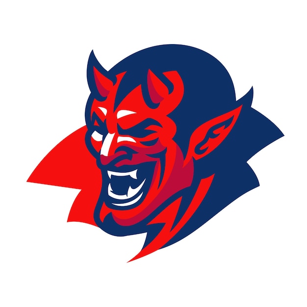 Vicious Devil Mascot-logo in kwartweergave