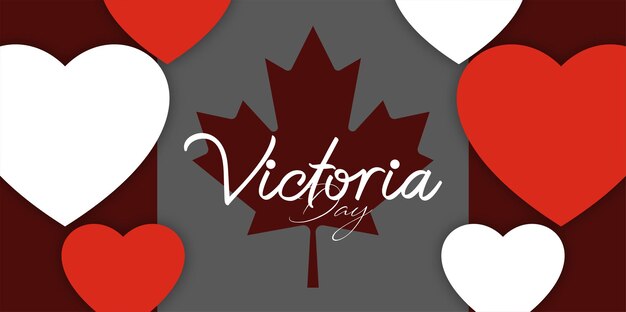 Banner di victoria day canada holiday per lo sfondo dell'intestazione del sito web. cartoline, poster, striscioni ecc.