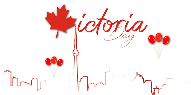 Vector victoria day canada holiday banner for website header background. postcard, poster, banner, site, pr