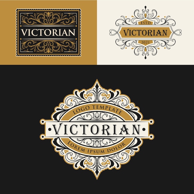 Victoriaans logo en labelsjabloon