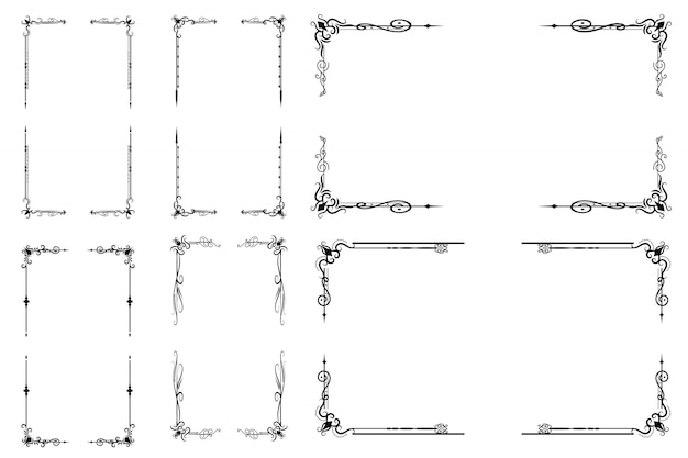 Vector victoriaanse sierlijst set