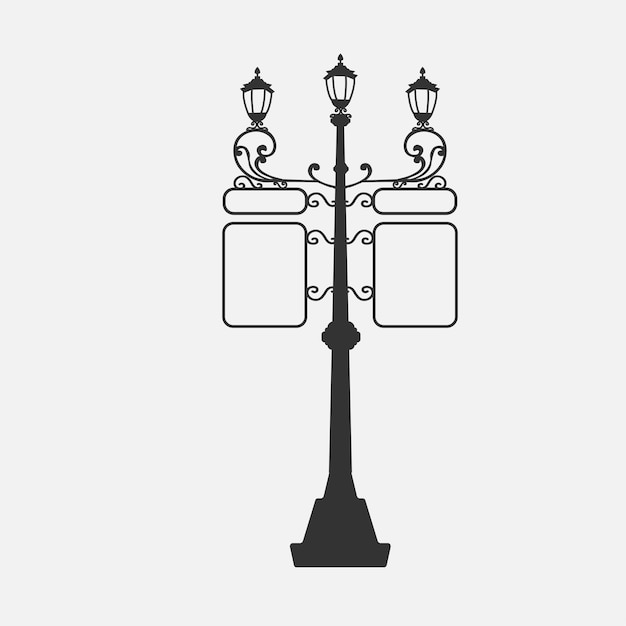 Вектор Викторианский фонарный столб, уличный фонарь