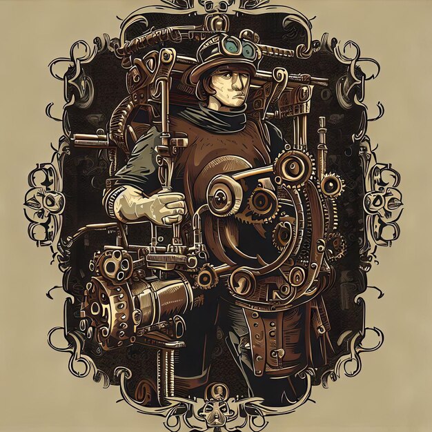 Victorian venture una maglietta artistica che celebra il mondo di clockwork